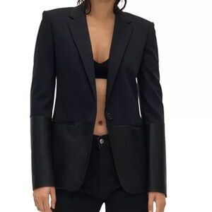 Helmut Lang leather trimmed Blazer orig $699